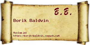 Borik Baldvin névjegykártya